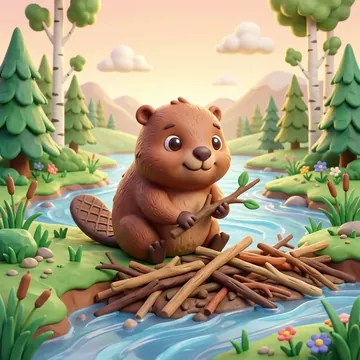 Бобр у реки
